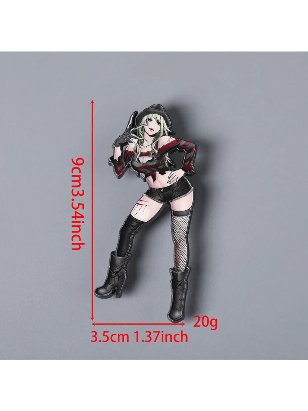 Punk Goth Girl Halloween Horror BIG Enamel Pin-ONLY ONE